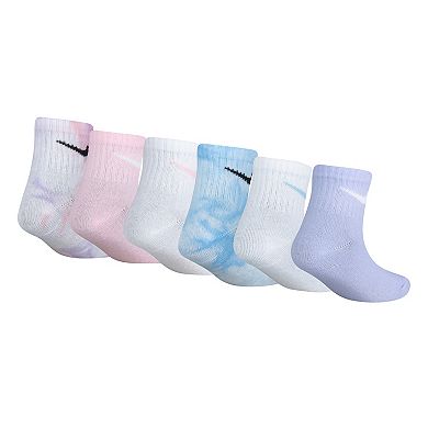 Baby & Toddler Girl Nike 6 Pack Tie Dyed Ankle Socks