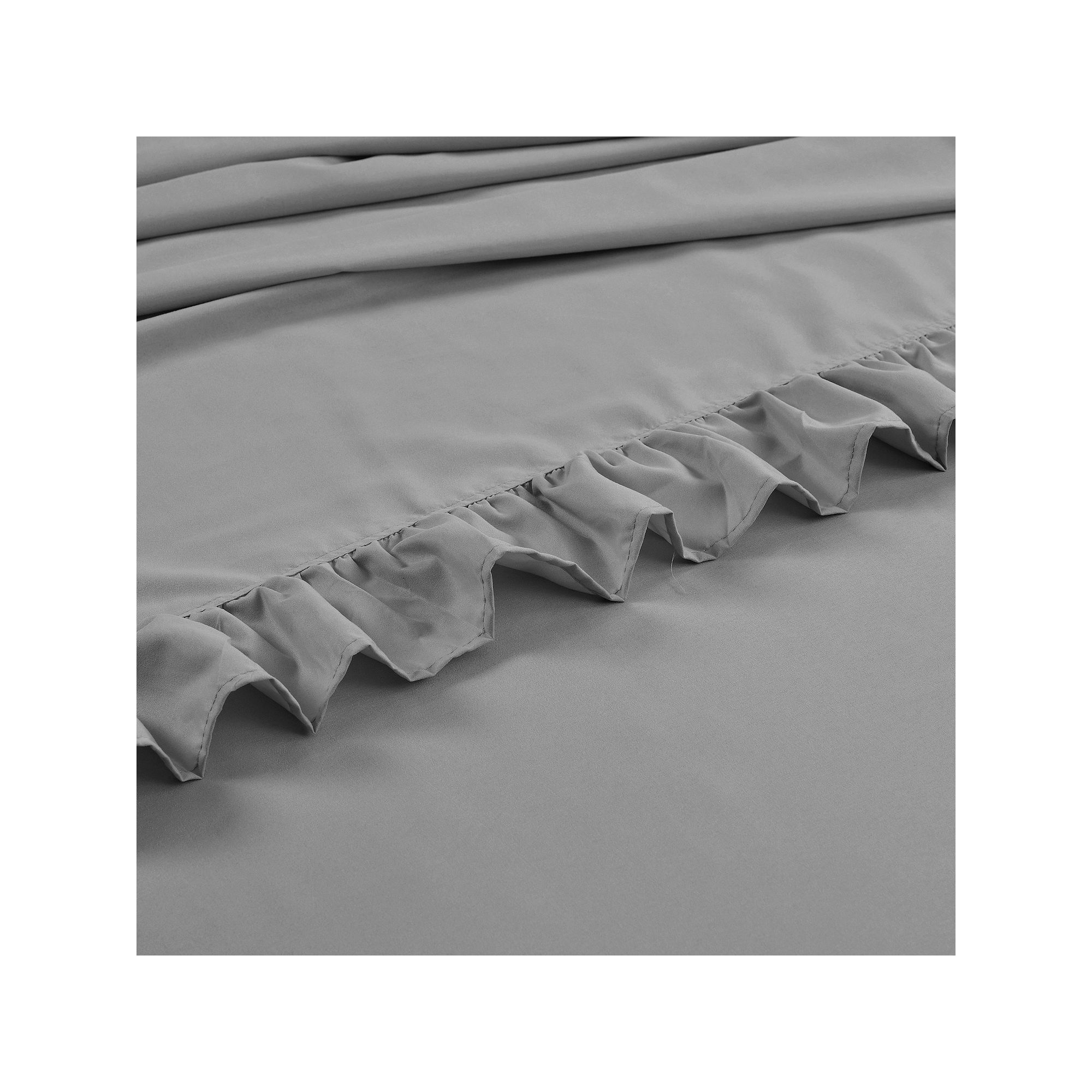 Lush Decor Reyna Ruffle Sheet Set, Dark Gray