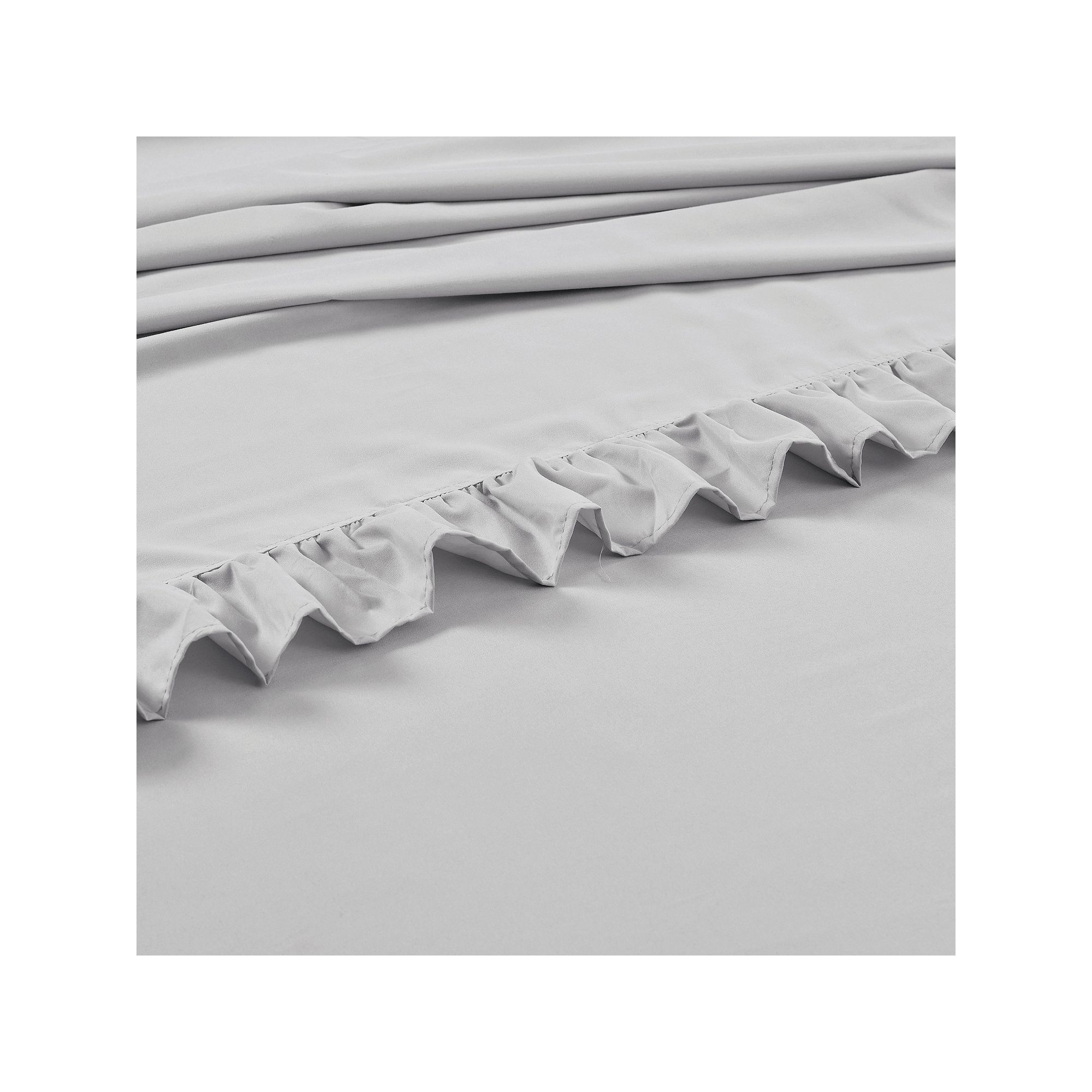 Lush Decor Reyna Ruffle Sheet Set, Light Gray