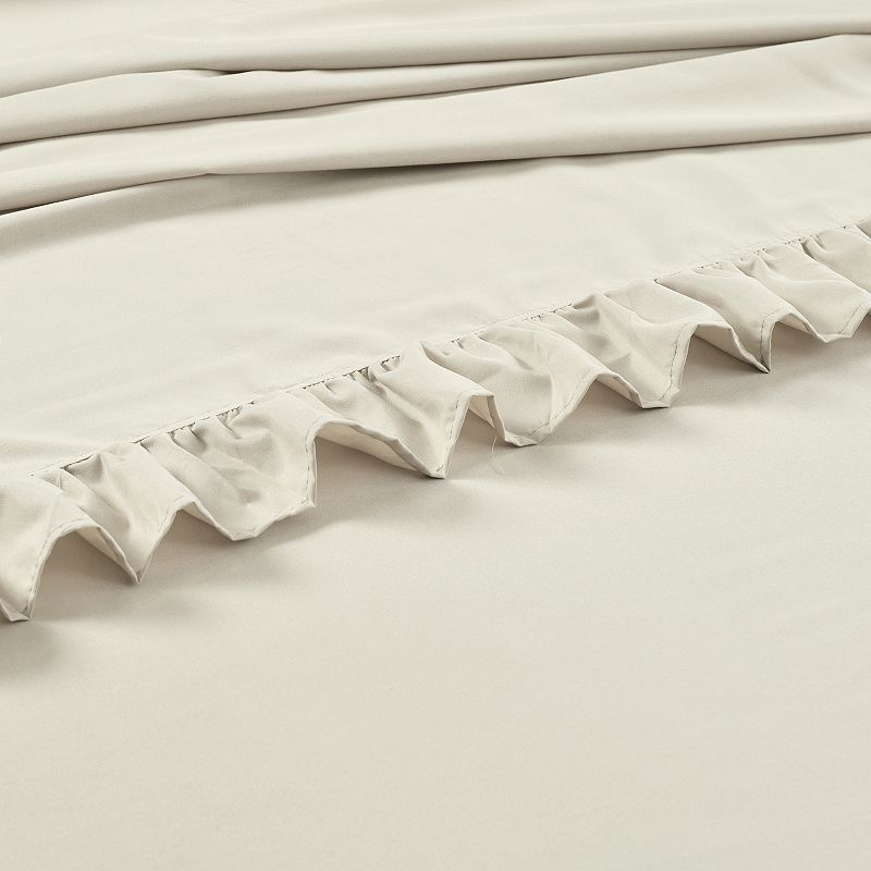 Lush Decor Reyna Ruffle Sheet Set, Gold, Queen Set