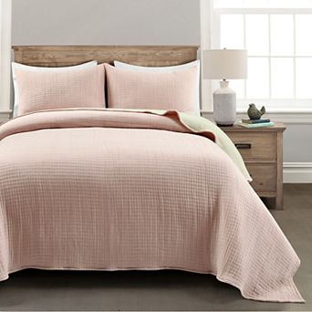 Lush Decor Solid Kantha Woven Quilt Set