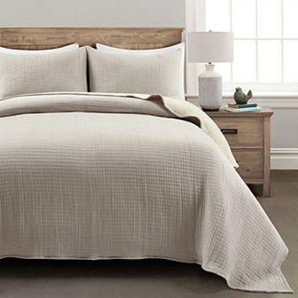 Lush Decor Solid Kantha Woven Quilt Set