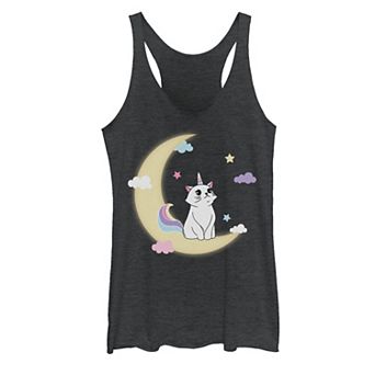 Juniors' Caticorn Cloudy Moon Graphic Tank Top