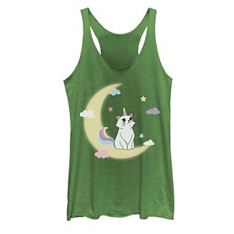 Juniors' Caticorn Cloudy Moon Graphic Tank Top