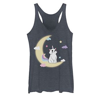 Juniors' Caticorn Cloudy Moon Graphic Tank Top