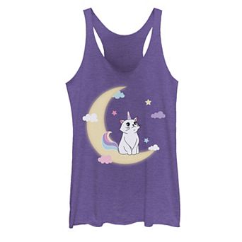 Juniors' Caticorn Cloudy Moon Graphic Tank Top
