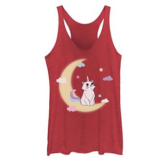 Juniors' Caticorn Cloudy Moon Graphic Tank Top