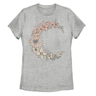 Juniors' Sunflower Moon Beams Floral Graphic Tee