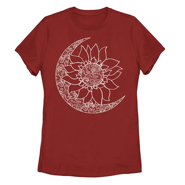Moon And Sun Inside Sunflower Graphic T-Shirt