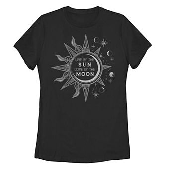 Juniors' Sun Moon Phases "Love by the Moon" Graphic Tee