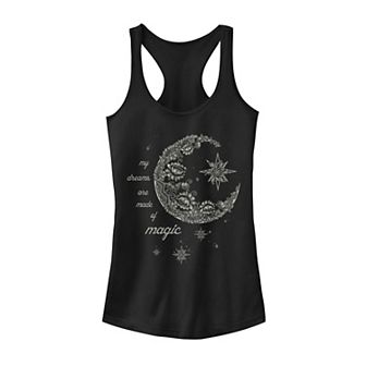 Juniors' Moon Flower Galactic Graphic Tank Top