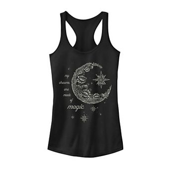 Juniors' Moon Flower Galactic Graphic Tank Top