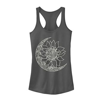 Juniors' Moon & Sun Inside Sunflower Graphic Tank Top