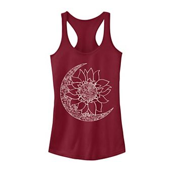 Juniors' Moon & Sun Inside Sunflower Graphic Tank Top