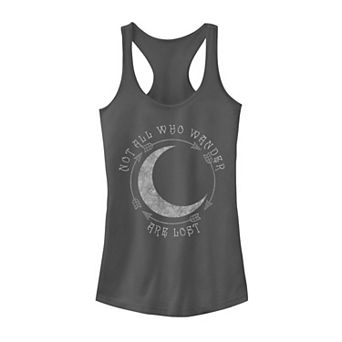 Juniors' Not All Who Wander Are Lost Moon Arrows Graphic Tank Top