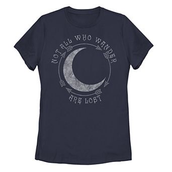 Juniors' Not All Who Wander Are Lost Moon Arrows Graphic Tee