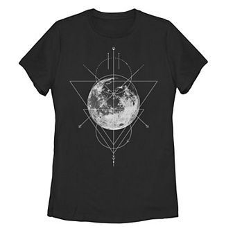 Juniors' Geometric Moon Galactic Graphic Tee