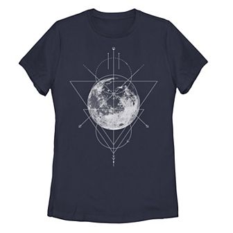 Juniors' Geometric Moon Galactic Graphic Tee