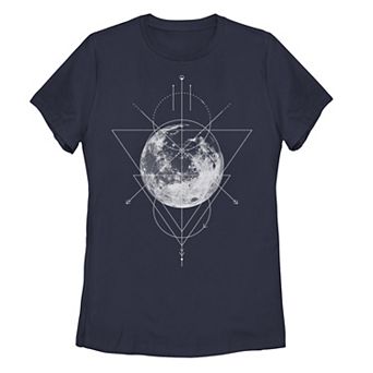 Juniors' Geometric Moon Galactic Graphic Tee