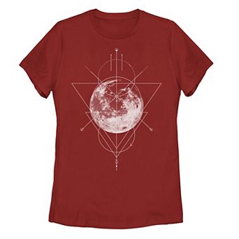 Juniors' Geometric Moon Galactic Graphic Tee