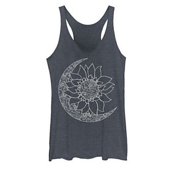 Juniors' Moon & Sun Inside Sunflower Racerback Tank Top