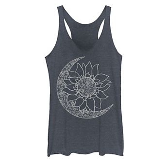Juniors' Moon & Sun Inside Sunflower Racerback Tank Top