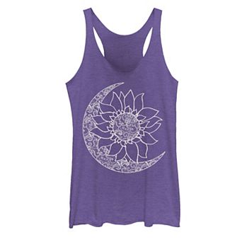 Juniors' Moon & Sun Inside Sunflower Racerback Tank Top