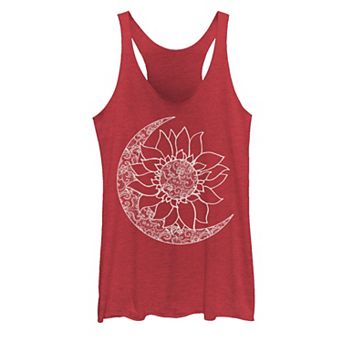 Juniors' Moon & Sun Inside Sunflower Racerback Tank Top