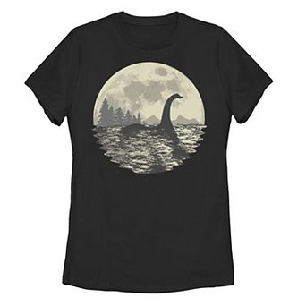 Juniors' Loch Ness Monster Moonlight Lake Swim Graphic Tee