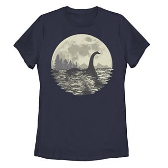 Juniors' Loch Ness Monster Moonlight Lake Swim Graphic Tee
