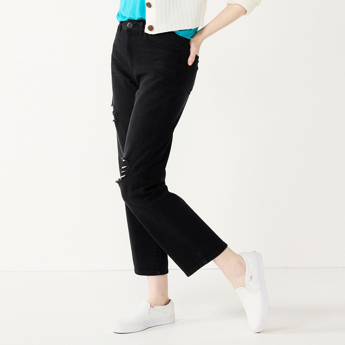 High-Waisted Tie-Belt Cargo Straight Workwear Ankle Pants