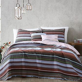 Onyx House Haze Stripe Quilt Set