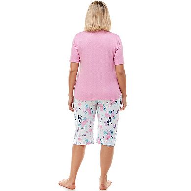 Plus Size Croft & Barrow® 3-pc. Whisperluxe Pajama Top, Pajama Shorts & Pajama Capri Set