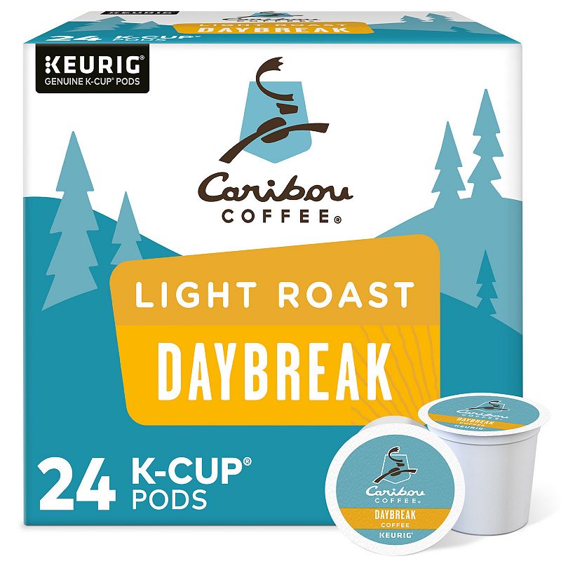 Caribou Coffee Daybreak Morning Blend K-Cup Pods, Light Roast, 24 Count for Keurig Brewers