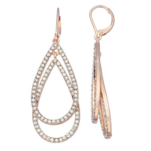 Simply Vera Vera Wang Layered Teardrop Earrings - Rose Gold Tone