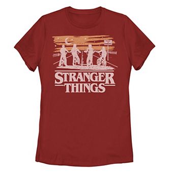 Juniors' Netflix Stranger Things Night Silhouettes Tee