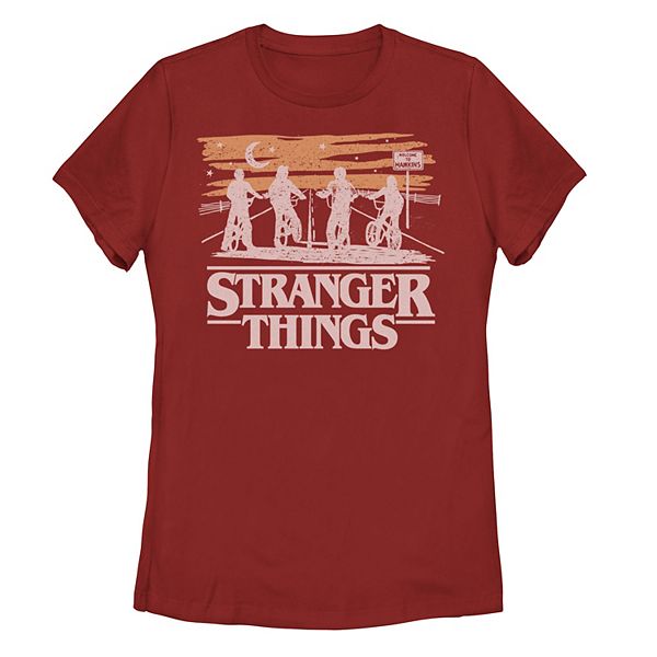 Juniors' Netflix Stranger Things Night Silhouettes Tee