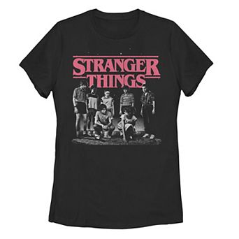 Juniors' Netflix Stranger Things Faded Cast Poster Graphic Tee