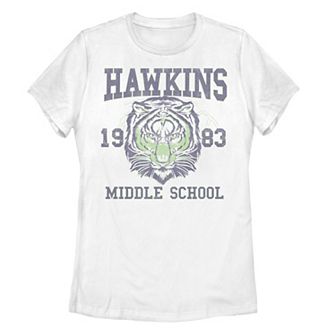 Juniors' Netflix Stranger Things Hawkins Middle School 1983 Tiger Graphic Tee