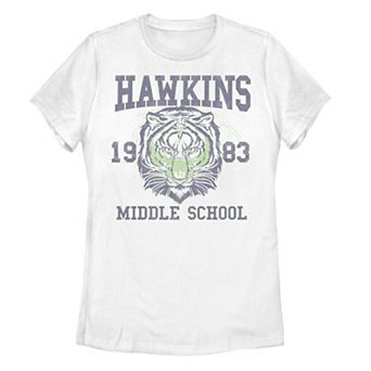 Juniors' Netflix Stranger Things Hawkins Middle School 1983 Tiger Graphic Tee