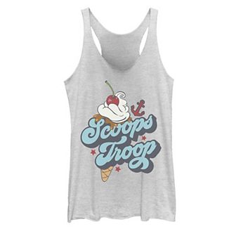 Juniors' Netflix Stranger Things Scoops Troop Logo Graphic Tank Top