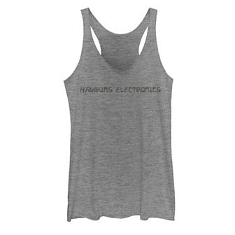 Juniors' Netflix Stranger Things Hawkins Electronics Logo Graphic Tank Top