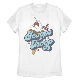 Juniors' Netflix Stranger Things Scoops Troop Logo Graphic Tee
