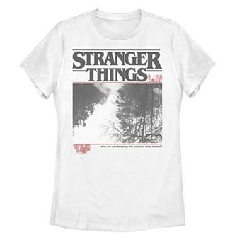 Juniors' Netflix Stranger Things Upside Photo Poster Graphic Tee