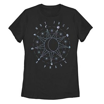 Juniors' Moon Phase Galactic Graphic Tee