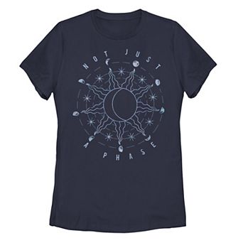 Juniors' Moon Phase Galactic Graphic Tee