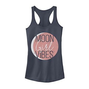 Juniors' Moon Girl Vibes Center Crescent Graphic Tank Top