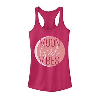 Juniors' Moon Girl Vibes Center Crescent Graphic Tank Top