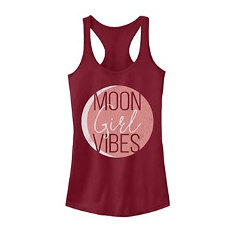 Juniors' Moon Girl Vibes Center Crescent Graphic Tank Top