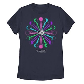 Juniors' Celestial Moon Phase Galactic Graphic Tee